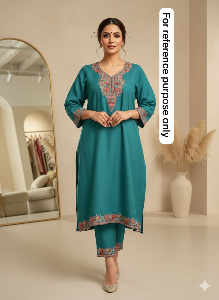 Kashmiri readymade woolen pheron kurta Rc18253