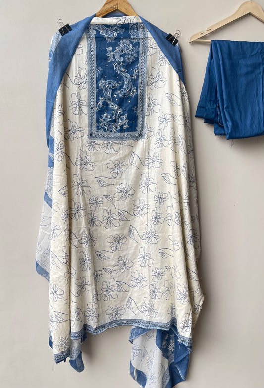 Mul cotton printed unstitched ladies suit Rc18968