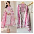 Mul chanderi printed ladies unstitched suit