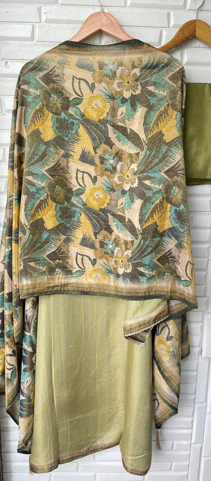 Self shimmer silk unstitched ladies suit Rc17653