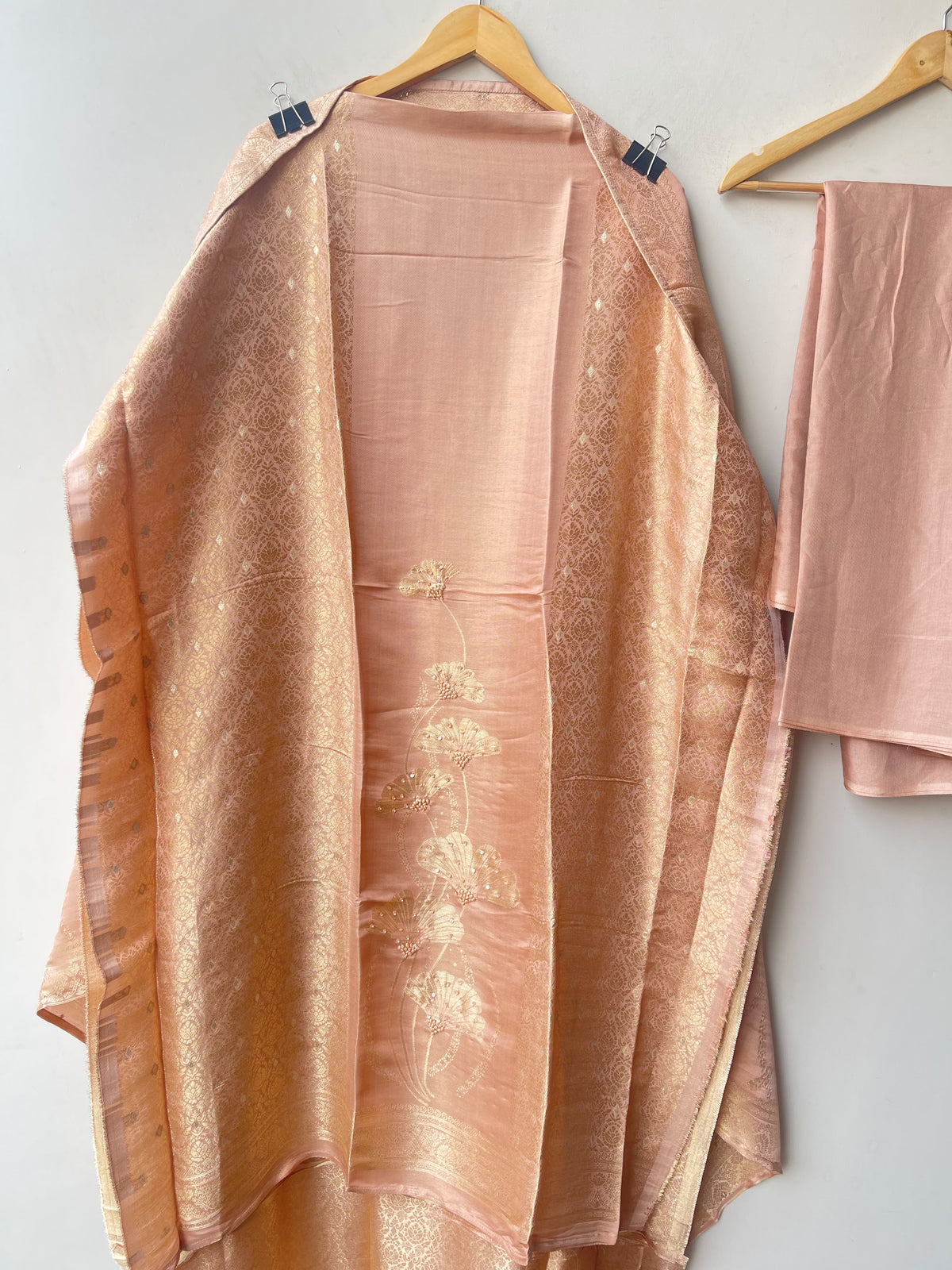 Exquisite Banarasi Shimmer Giraffe Silk Unstitched 3 Pcs Designer Suit Set