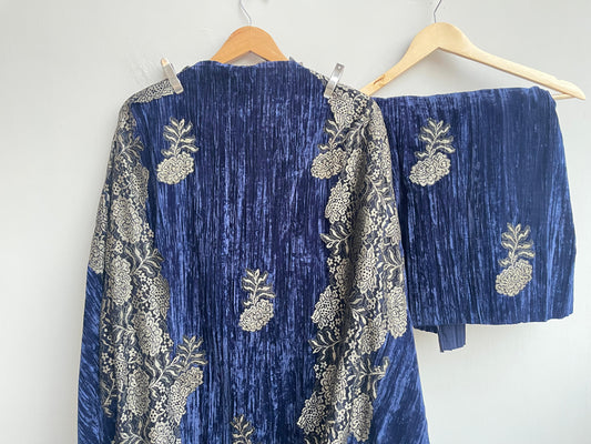 Micra crushed velvet unstitched ladies suit Rc18295 (a)