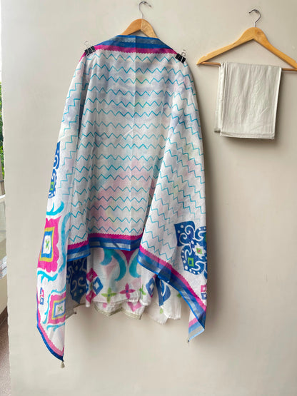 Mul chanderi printed ladies unstitched suit Rc19200