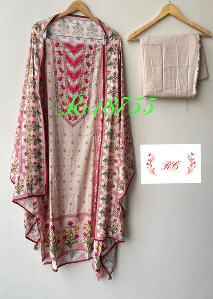 Muslin Printed Unstitched Ladies Suit RC-18755 – view 3