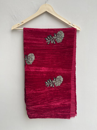 Micra crushed velvet unstitched ladies suit Rc18269 (b)