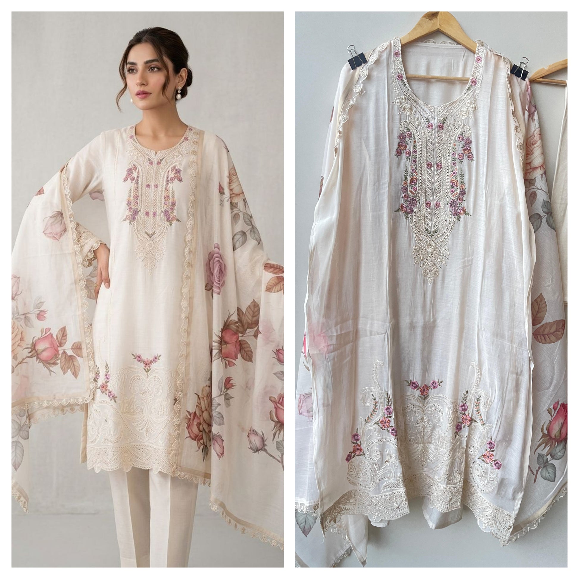Mul Chanderi Unstitched Ladies Suit RC18866