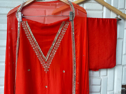 Organza unstitched ladies suit Rc17372