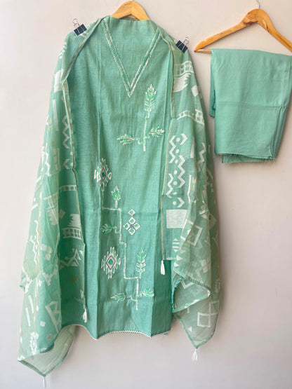 Pure mul chanderi unstitched ladies suit Rc19003 (a)