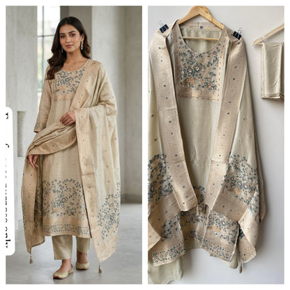 Pure Banarasi Silk Ladies Unstitched Suit RC-18818