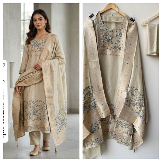 Pure Banarasi Silk Ladies Unstitched Suit RC-18818