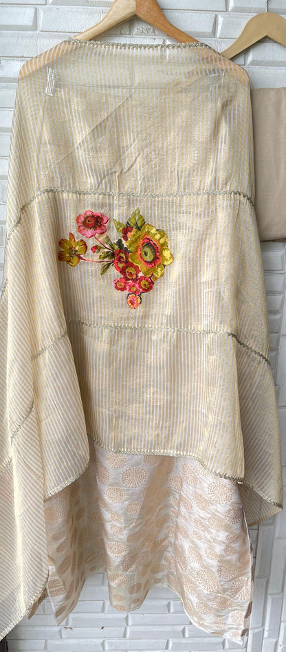 Banarasi shimmer silk unstitched ladies suit Rc1766