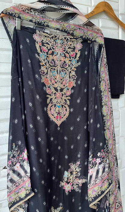 Organza unstitched ladies suit Rc17609