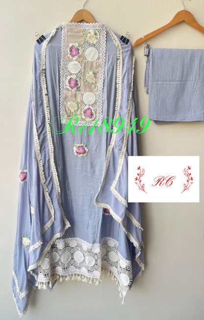 Mul chanderi unstitched ladies suit Rc18949