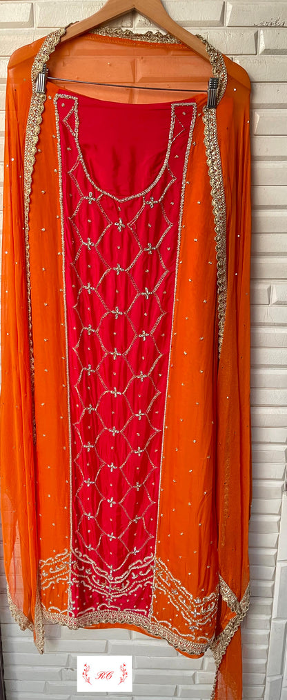 Organza unstitched ladies suit Rc17496