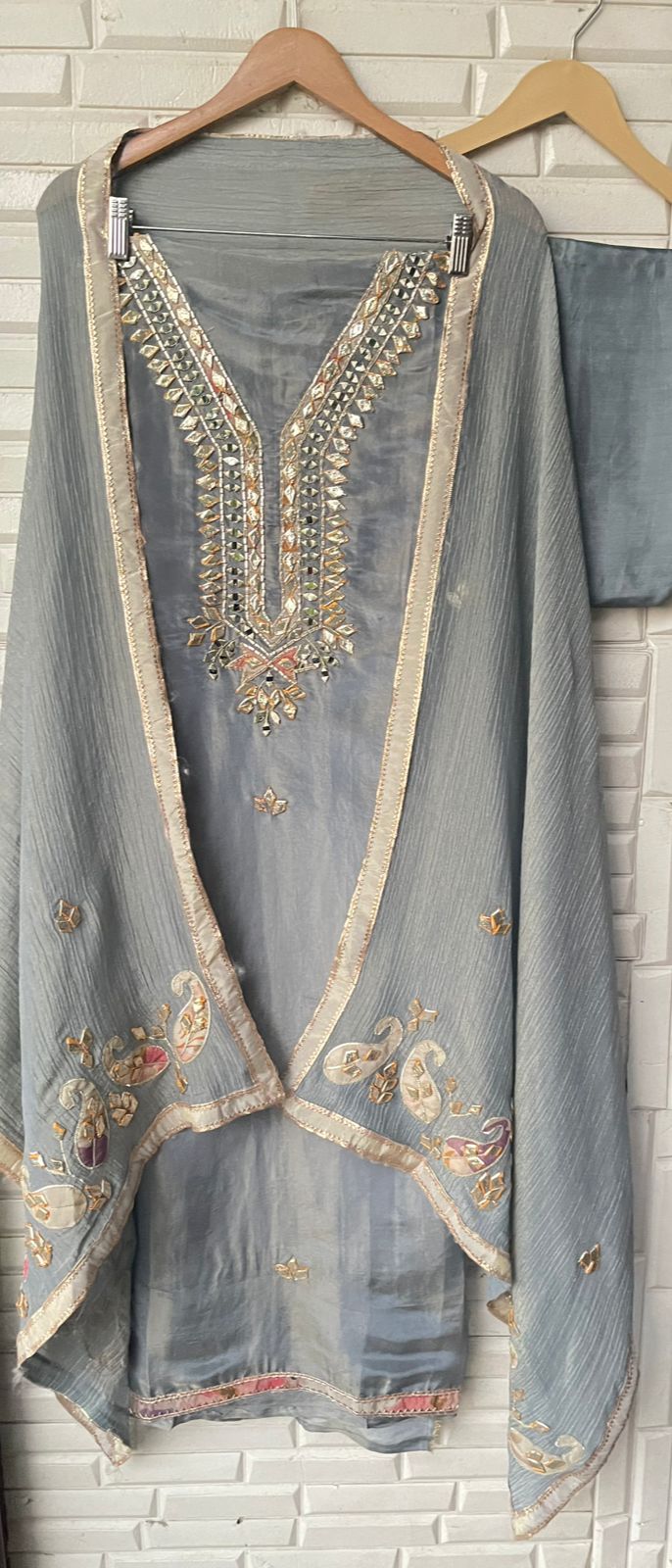 Shimmer silk unstitched ladies suit Rc17773