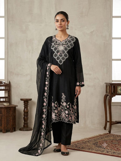Gine glass organza ladies unstitched suit Rc19320 (a)