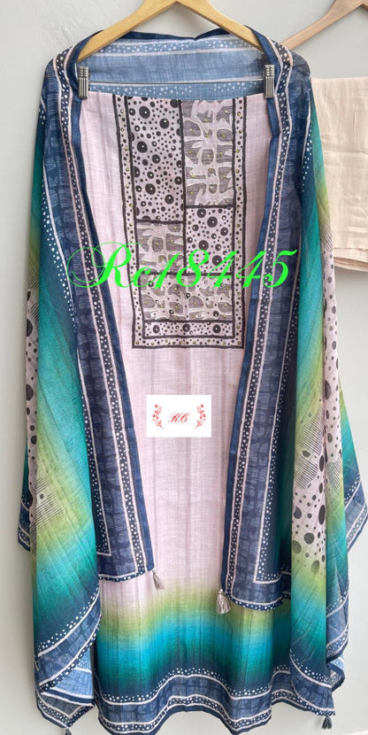 Linen printed unstitched ladies suit Rc18445 (c)