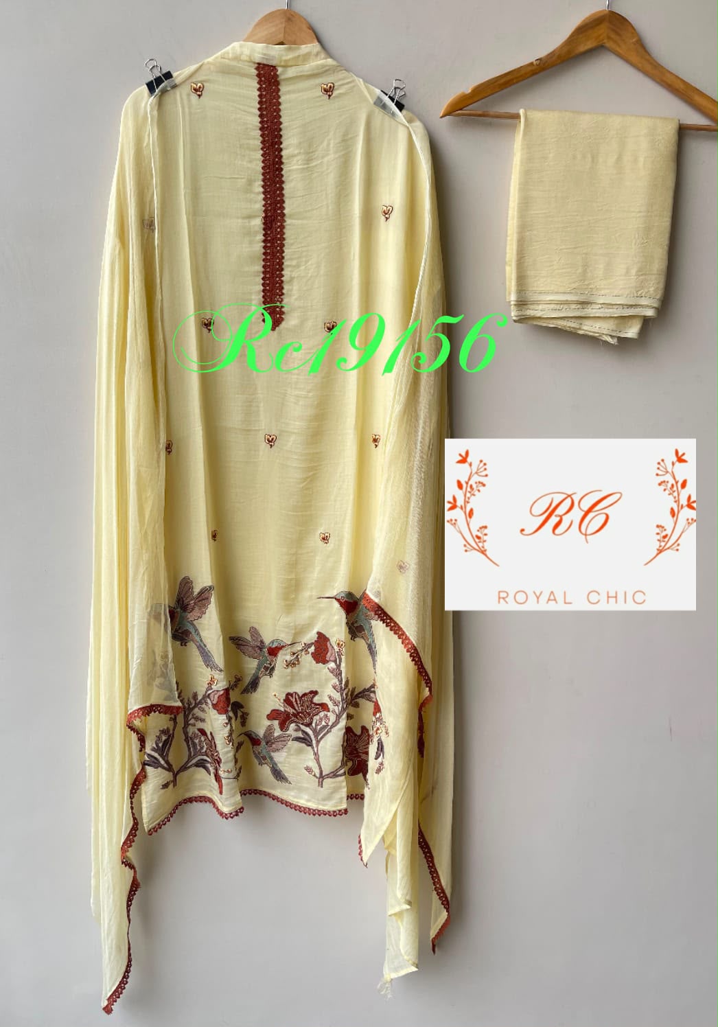Organza soft flowy unstitched ladies suit Rc19156 (b)