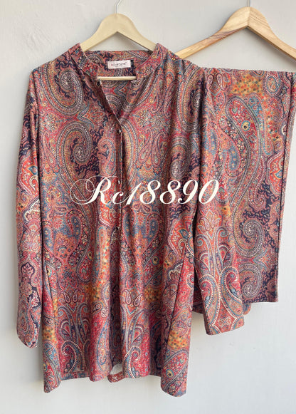 Imported velvet readymade ladies winter coord set Rc18890