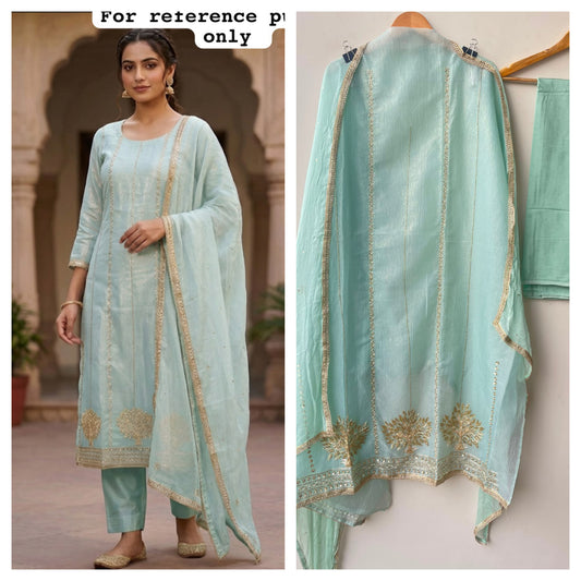 Crushed shimmer tissue fabric unstitched ladies suit Rc19148 (b)
