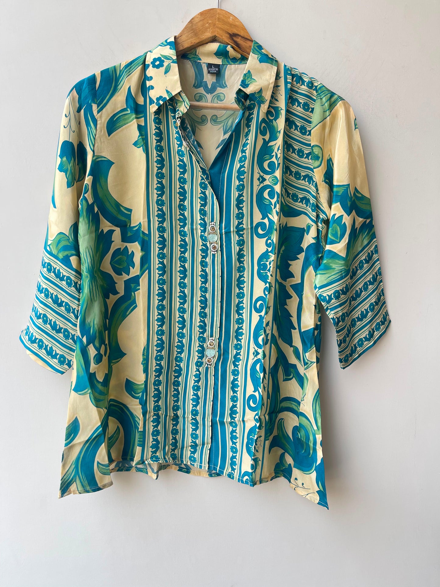 Satin crepe readymade stiched ladies shirt Rc19014 (a)