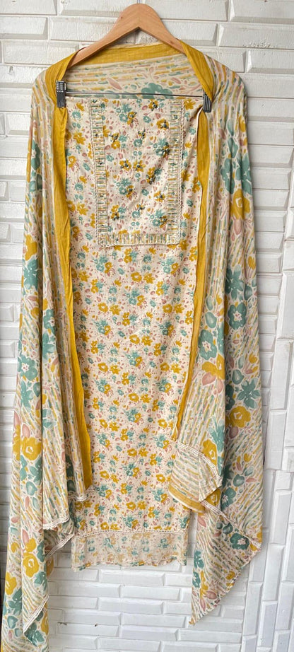 Cotton unstitched ladies suit Rc17221