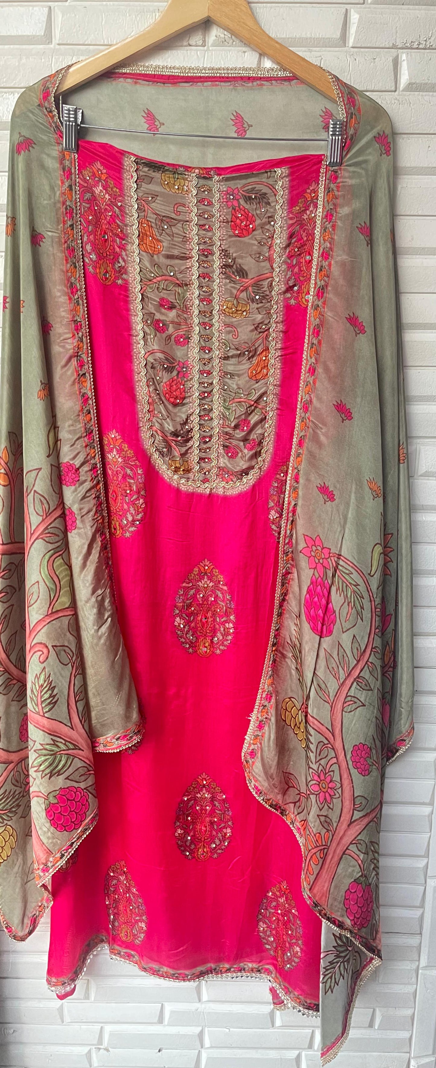 Glass organza unstitched ladies suit Rc17700 (b)