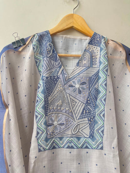 Linen printed unstitched ladies suit Rc19029