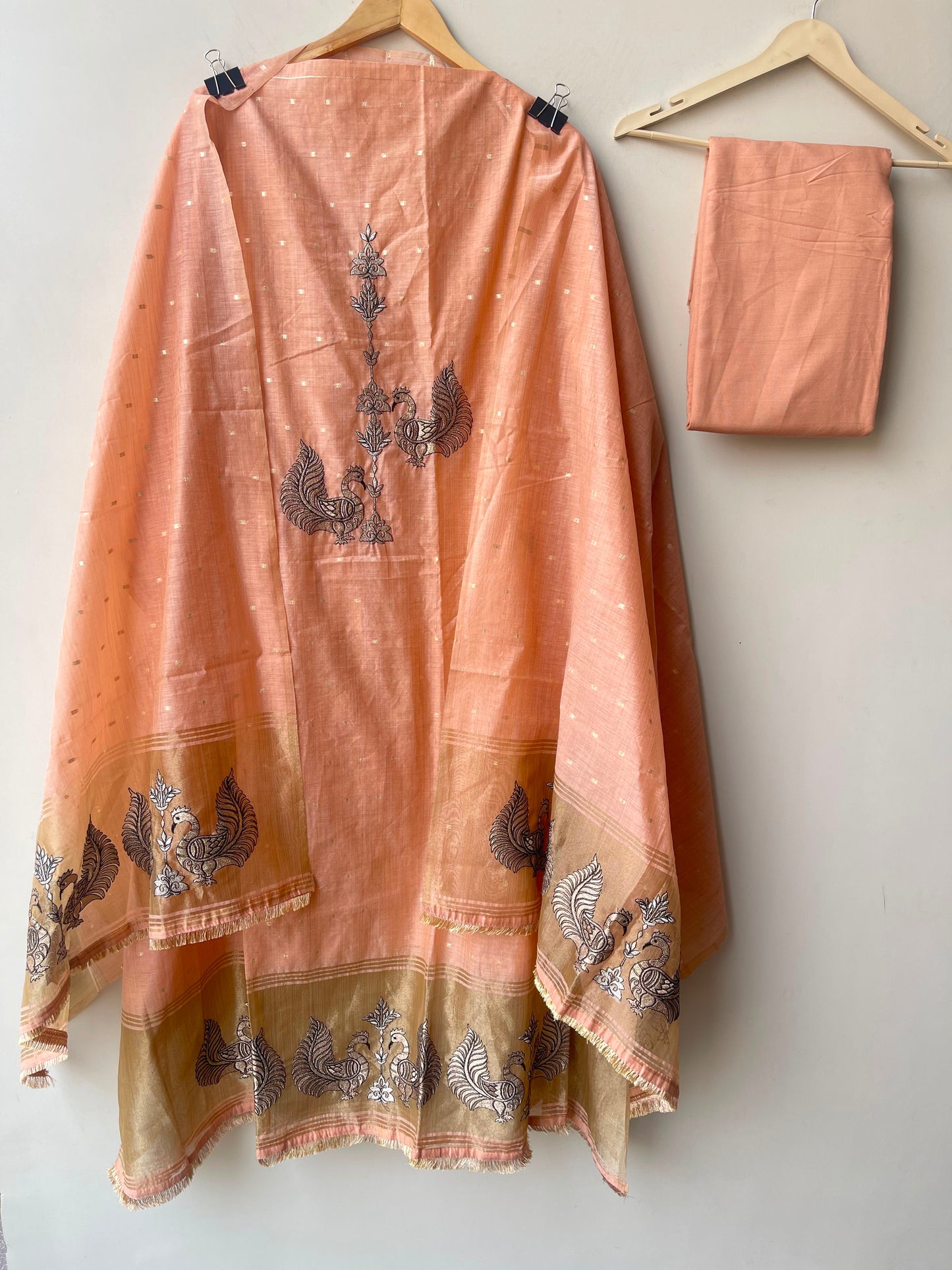 Self Banarasi mul chanderi unstitched ladies suit Rc19067 (a)