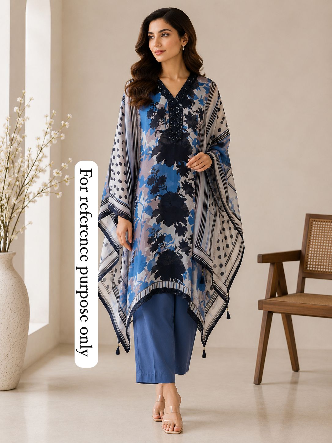 Organza Printed Unstitched Ladies Suit RC-18881(B) – view 2