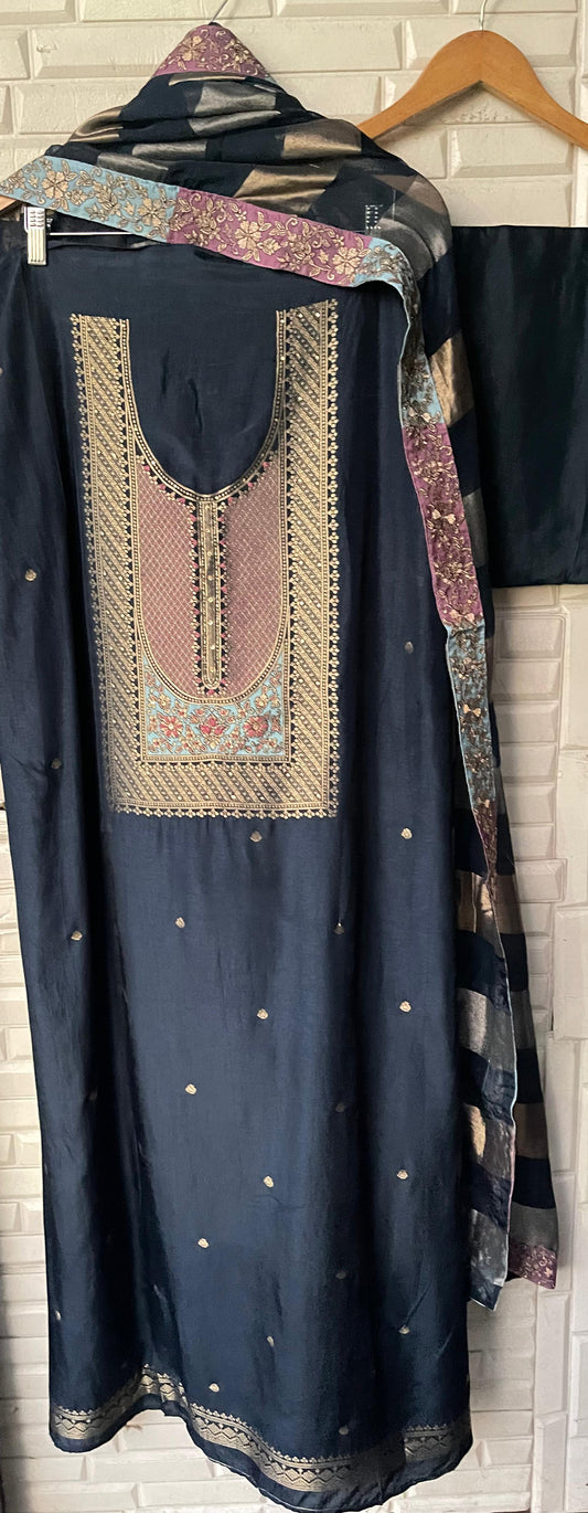 Banarasi tassar silk unstitched ladies suit Rc17722 (a)