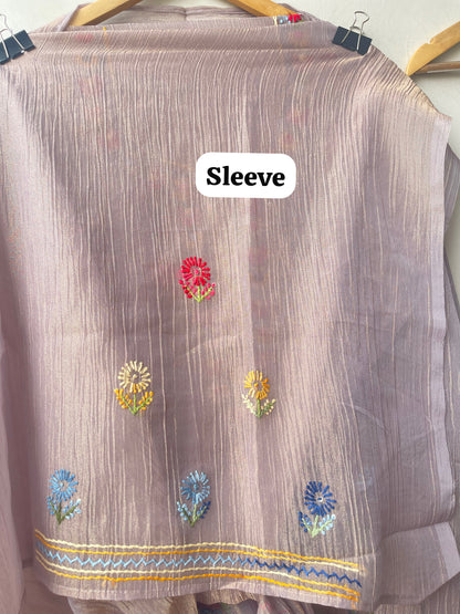 Pure Premium Shimmer Crushed Tissue Designer 3 Pcs Suit Set