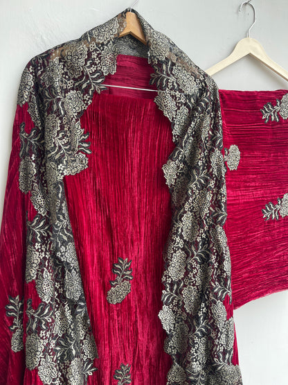 Micra crushed velvet unstitched ladies suit Rc18269 (b)