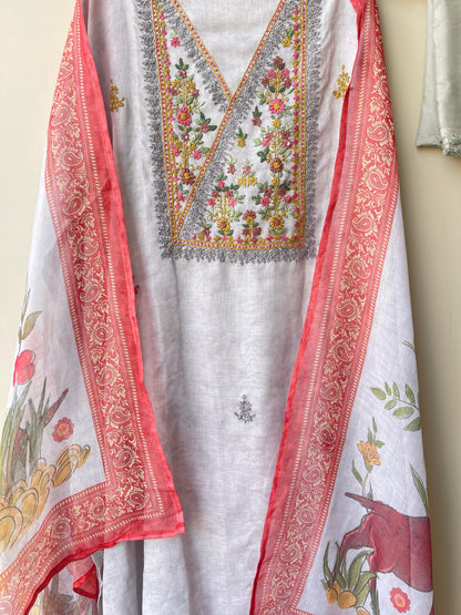 Soft Self Linen Printed Ladies Unstitched Suit RC18855 – view 7
