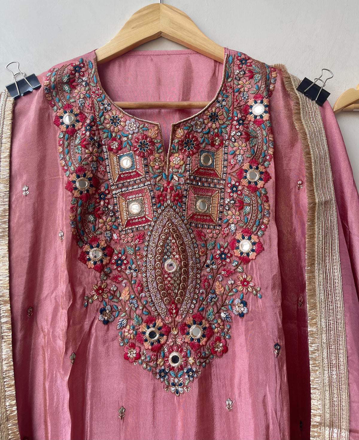 Premium Shimmer Silk Unstitched Designer Suit Set