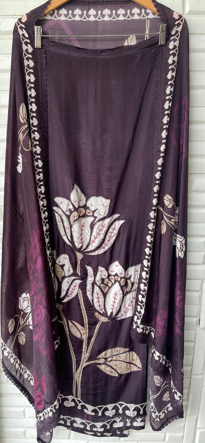 Organza crepe unstitched ladies suit Rc17525