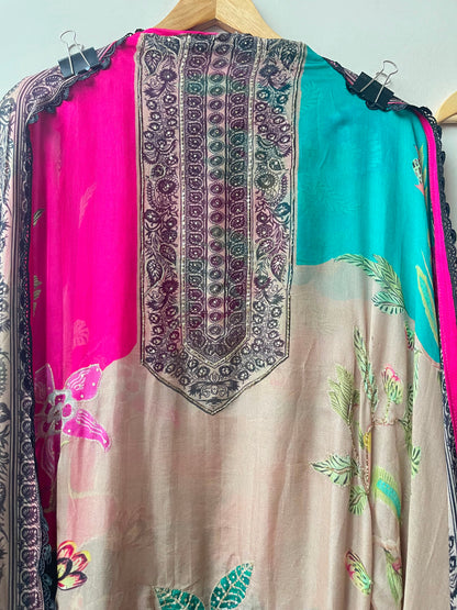 Pure organza Tuile printed unstitched ladies suit Rc19186