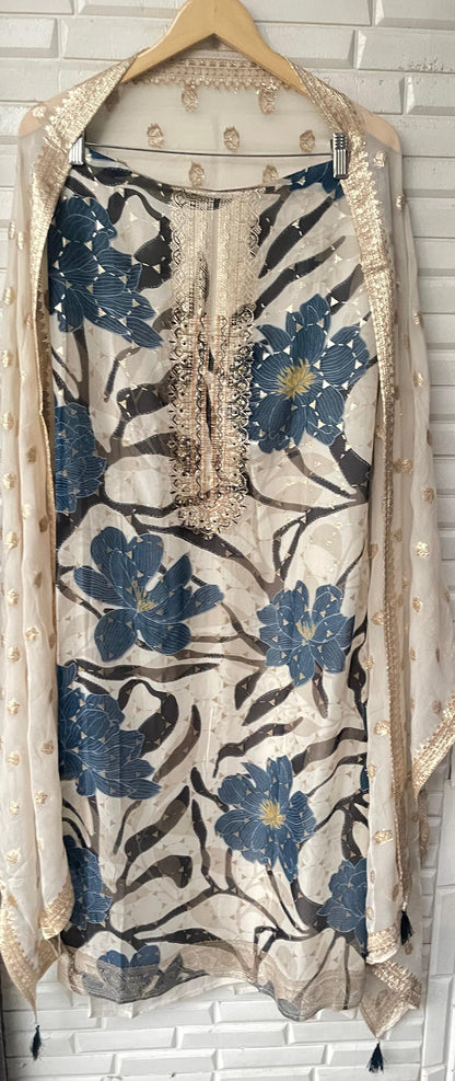 Banarasi organza unstitched ladies suit Rc17840