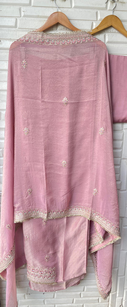 Pure banarasi shimmer silk unstitched ladies suit Rc17853 (c)