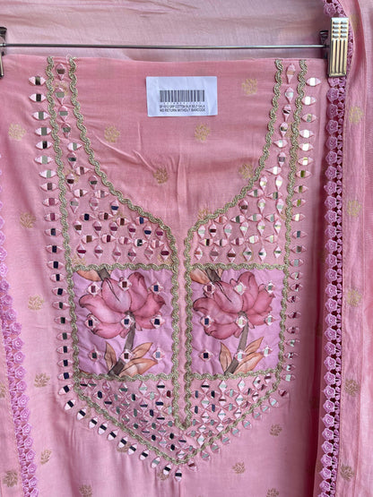Banarasi mul chanderi ladies unstitched suit Rc18501