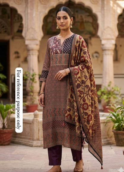 Pure Satin Crepe Unstitched Ladies Suit RC-18562 – view 2