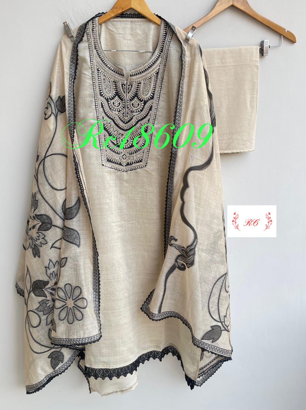 Mul Chanderi Unstitched Ladies Suit RC-18609 – view 3