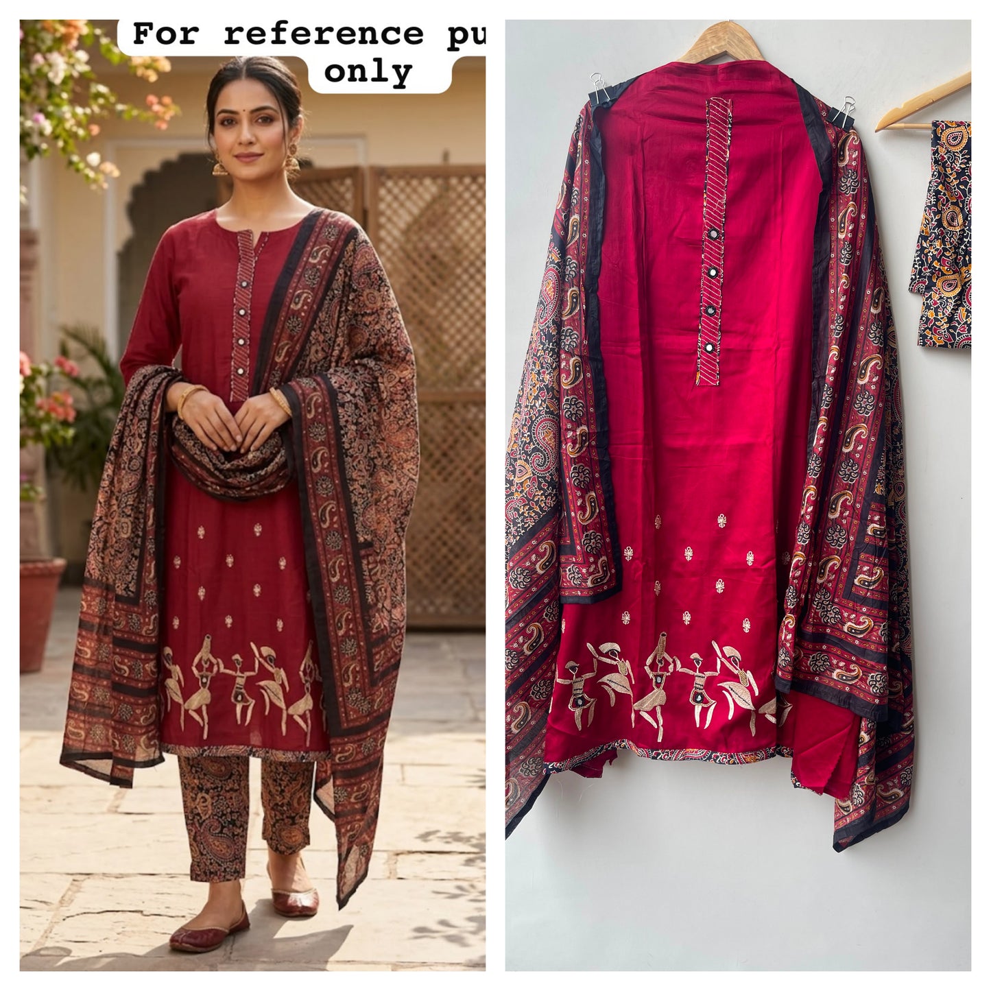 Worli art inspired cotton ladies unstitched suit Rc19082 (a)
