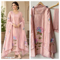 Shimmer Silk Brush Painted Elegant Unstitched Suit Set