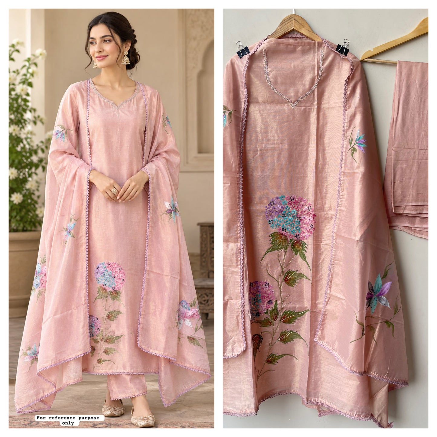 Shimmer Silk Brush Painted Elegant Unstitched Suit Set