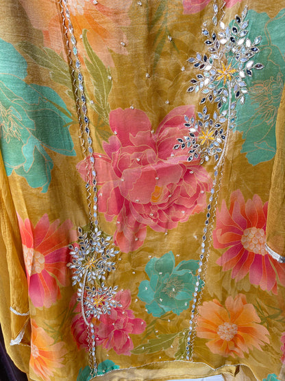 Organza unstitched ladies suit Rc17492