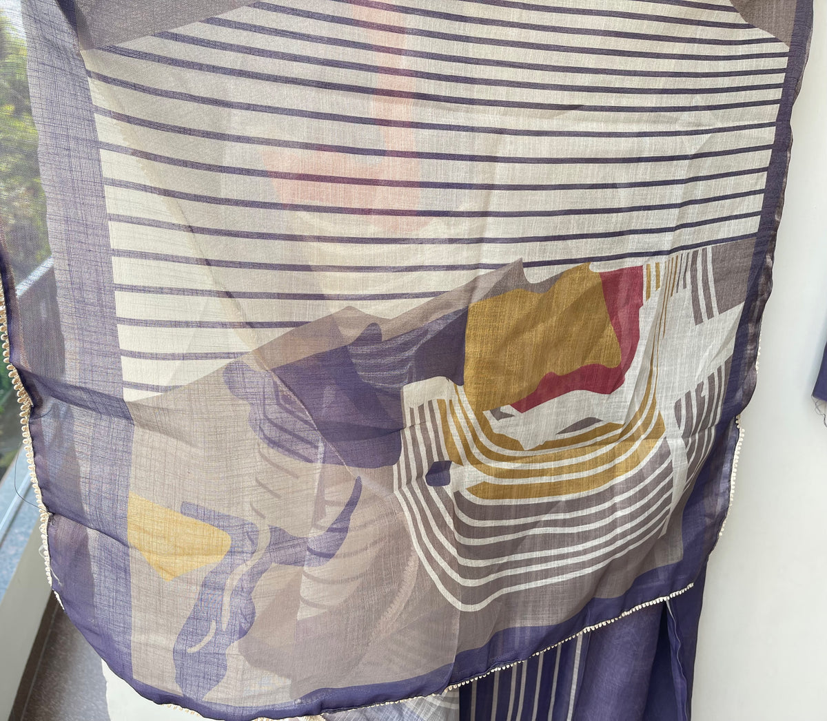 Designer Shimmer Linen Printed Unstitched 3 Pcs Suit Set