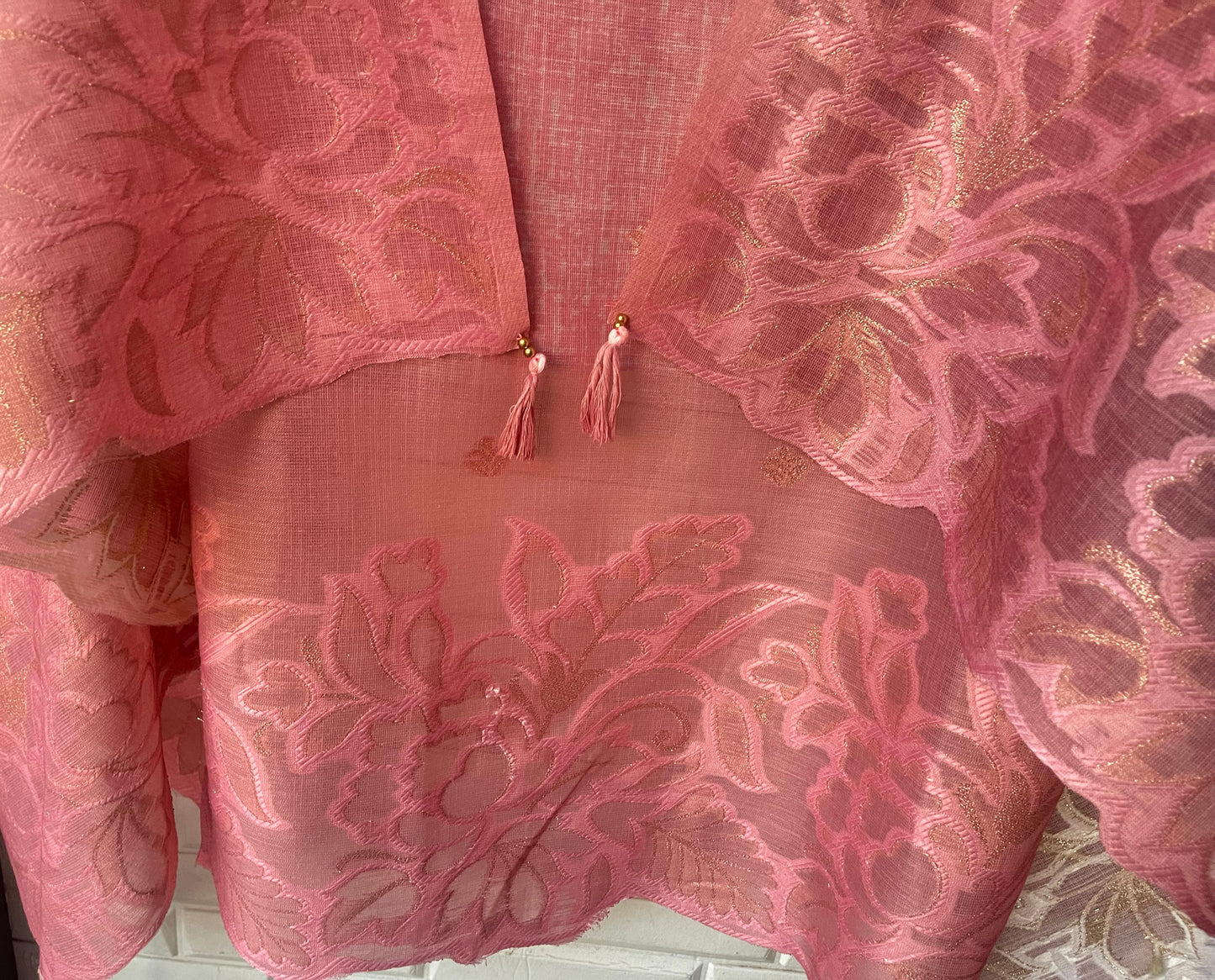 Banarasi shimmer linen unstitched ladies suit Rc17732