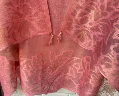 Banarasi shimmer linen unstitched ladies suit Rc17732