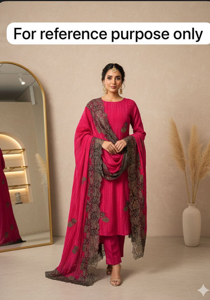 Micra crushed velvet unstitched ladies suit Rc18269 (a)